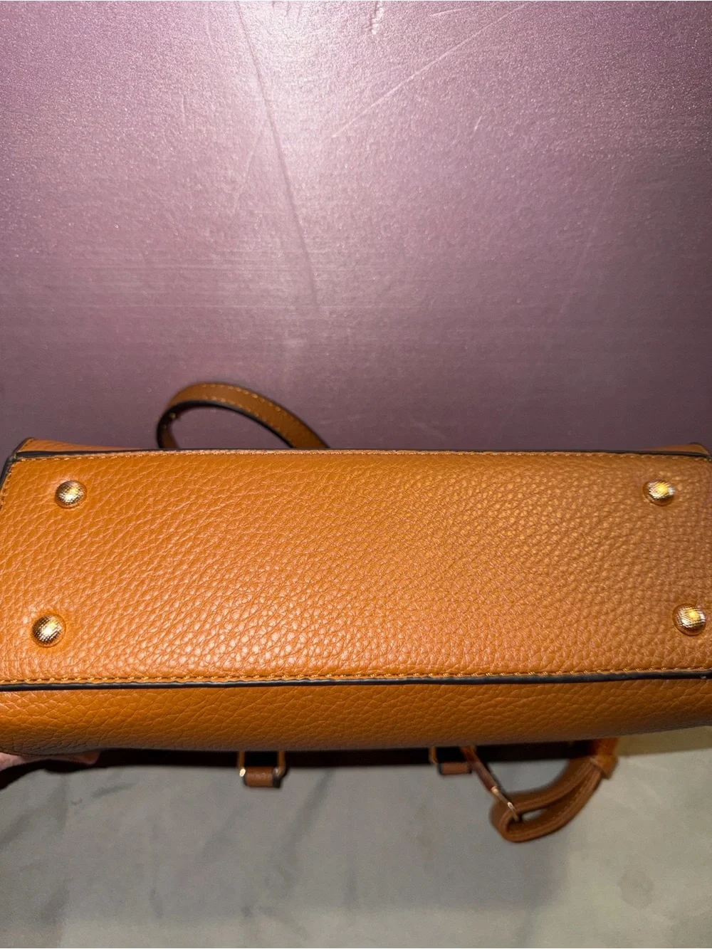 NWOT 3-Piece Cognac Brown Pebbled Vegan Leather Satchel & Tote Bag Set